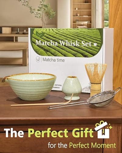 Vaiheng Matcha Whisk Set with Matcha Bowl, Matcha Whisk Holder Matcha Bamboo Whisk, Scoop, Sifter, Unique Gifts for Women Men Girl Friend Home Kitchen Decor Gifts for Tea Enthusiasts Christmas thumbnail 6