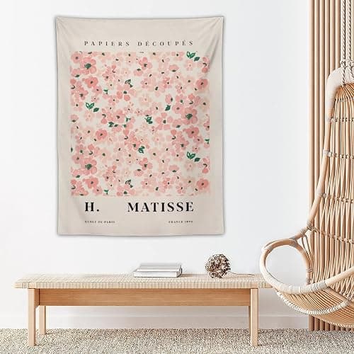 Chordity Danish Pastel Botanical Flower Market Aesthetic Floral Plants Tapestries Wall Hanging Tapestry Decorative Flag For Home Decor Living Room College Dorm Bedroom Banner Poster 30*40 Inch thumbnail 5