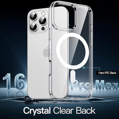 JETech Magnetische Hülle für iPhone 16 Pro Max, Durchsichtig | Kompatibel mit MagSafe, Stoßfeste Handyhülle, Kratzfest, Transparente Rückseite thumbnail 3
