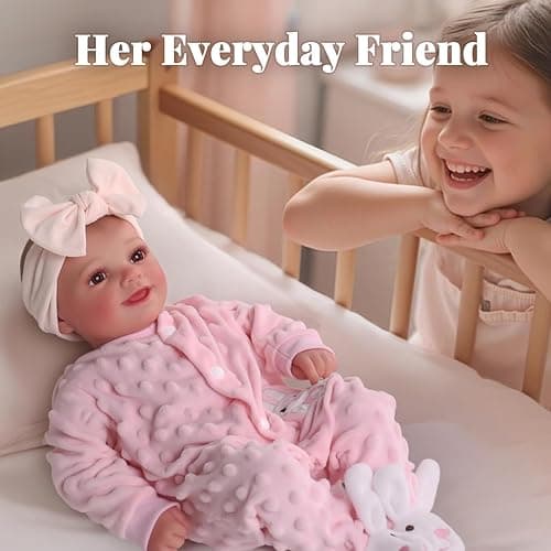 BABESIDE Reborn Baby Dolls Sunny - 17Inch Cute Soft Vinyl Realistic Baby Doll Poseable Smiling Real Life Baby Dolls with Complete Accessories for 3+ Years Old Gifts thumbnail 2