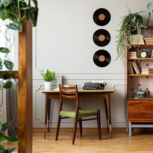 LZYKJGS 6 Stück Vinyl Schallplatte Retro, Schallplatten Dekoration Wand, Rollmusik Partydekoration Schallplatte, für Dekoration von Bars, Café, Zuhause (12 inch) thumbnail 4
