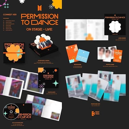PERMISSION TO DANCE ON STAGE - LIVE CONNECT Ver. Outer Box & Memo + Photo Note Lyric Book + Postcard Set + 4 Extra Photocards thumbnail 2