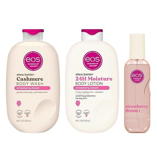eos Essentials Bundle - Body Wash, Body Mist, Body Lotion - Strawberry Dream - Image 1
