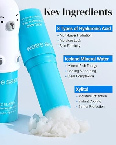 THESAEM Iceland Hydrating Eye Stick - Cooling Balm - Dark Circles & Puffiness – Under Eye Treatment - Reduce Wrinkles and Moisturizing - Minimize Dark & Puffy Eyes - Aqua Scent, 0.38 oz thumbnail 5