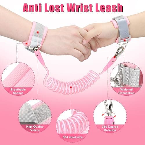 Toddler Leash Anti Lost Wrist Link, Butterfly Kids Safety Harness with 49 Steel Wires for Girls, Walking Wristband Belt for Baby Travel Outdoor Airport Mall Zoo thumbnail 4