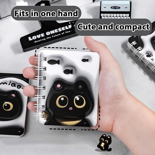 Mangpung 24 Packs Cute Black Cat Mini Notebooks Kawaii Portable Pocket Notebook for Black Cat Birthday Party and Office Party Favors College Ruled Pages thumbnail 4