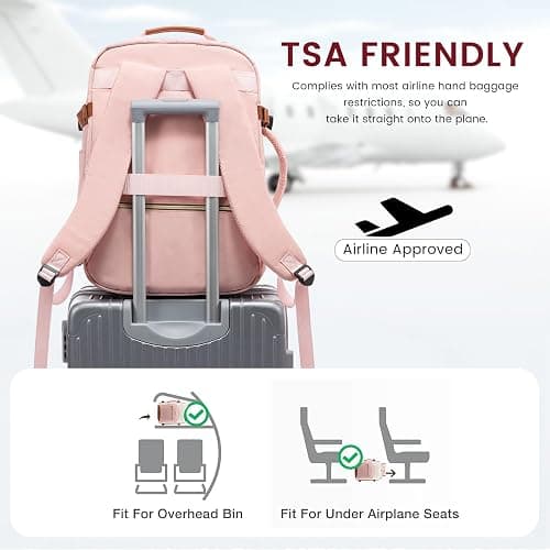 LOVEVOOK 40L Large Travel Backpack for Women Men, 17 Inch Carry on Backpack for Traveling on Airplane, Personal Item Travel Bag Airline Approved, Business Causal Weekender Backpacks thumbnail 4