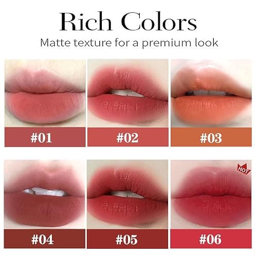 6 Colors Velvet Matte Liquid Lipstick set, Cute Rabbit Lip Glaze 2 in 1 Key Chain Lip Gloss Lip Stain, Waterproof Non-Stick Cup Long Lasting Lip Clay Cute Lip Makeup for Girls thumbnail 2