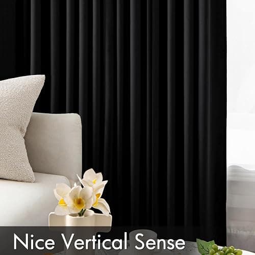 MIULEE Black Velvet Blackout Curtains 84 Inch Long 2 Panels, W40 x L84 | Luxury Super Soft, Thermal Insulated, Room Darkening Drapes, Rod Pocket Design, Window Curtains for Bedroom Living Room thumbnail 8