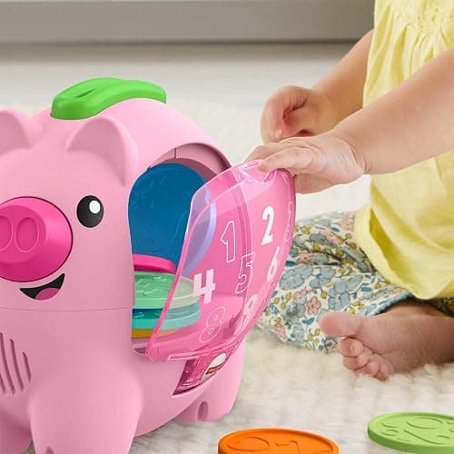 Fisher-Price Laugh & Learn Count & Rumble Piggy Bank, musical baby toy with fun motion action, GJC68 thumbnail 4