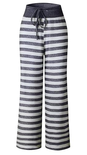 AMiERY Women's Comfy Casual Pajama Pants Floral Print Drawstring Palazzo Lounge Pants Wide Leg thumbnail 4