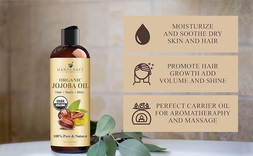Handcraft Blends USDA Organic Jojoba Oil - Cold-Pressed 236 ml - 100% Pure and Natural - Premium Grade Carrier Oil for Skin and Hair - Hair and Body - Hexane-Free thumbnail 5