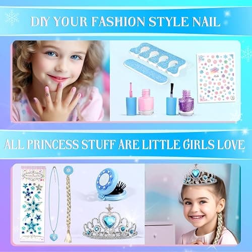 INNOCHEER Kids Makeup Kit for Girl Toys, Frozen Makeup Set for Girls, Real Washable Makeup Kit for Girls, Birthday Christmas Princess Gifts for Girls Kids Age 3 4 5 6 7 8 9 10 11 12 Year Old thumbnail 6