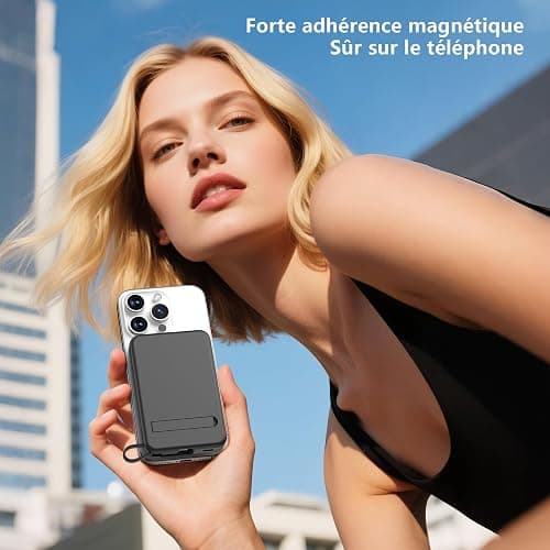 Moscsaz Batterie Externe sans Fil - Compatible avec iPhone 17 16 15 14 13 12 Séries et Samsung Magnétique Power Bank 10000mAh Induction Petite Mini Portable Charge Rapide Chargeur,LED Display thumbnail 2