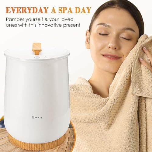 Keenray Towel Warmer, Luxury Towel Warmer Bucket, Large Towel Warmer for Bathroom, Auto Shut Off, Fits Up to Two 40"X70" Oversized Towels, Bathrobes, Blankets, PJ's and More, CL1 thumbnail 5
