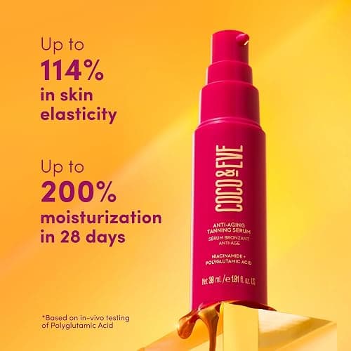 Coco & Eve Anti-Aging Tanning Serum - Face tanner with Skincare Actives for Gradual, Hydrating Glow. Natural Self Tanning Bronzer, with Niacinamide & Antioxidants for Healthy Glowing Skin (1.01 Fl Oz) thumbnail 7