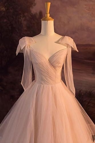 CWOAPO Layered Ruffles Tulle Prom Dresses Spaghetti Strap Ball Gowns Long Elegant V Neck Bow Formal Evening Dress 2025 thumbnail 3