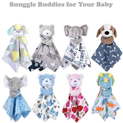 Minky Animal Snuggler Lovey Blanket for Kids, Babies, Boys, Girls, Gender Neutral Security Blanket with Stuffed Animal thumbnail 7