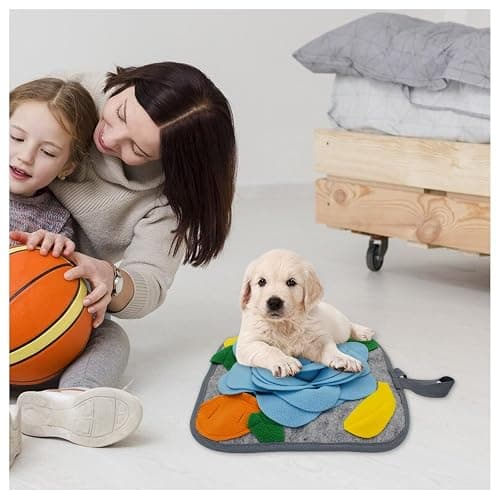 Andiker Rabbit Foraging Mat, 11.8Inch Anti-Slip Rabbit Snuffle Mat with Hanging Rope, Colorful Bunny Snuffle Pad for Chinchillas, Birds, Puppy, Guinea Pig, Snuffle Training (B) thumbnail 6