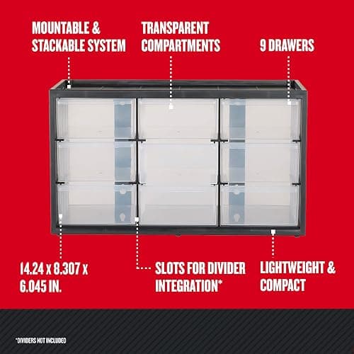 CRAFTSMAN Plastic Storage Organizer Bin System, 9 Drawer thumbnail 2