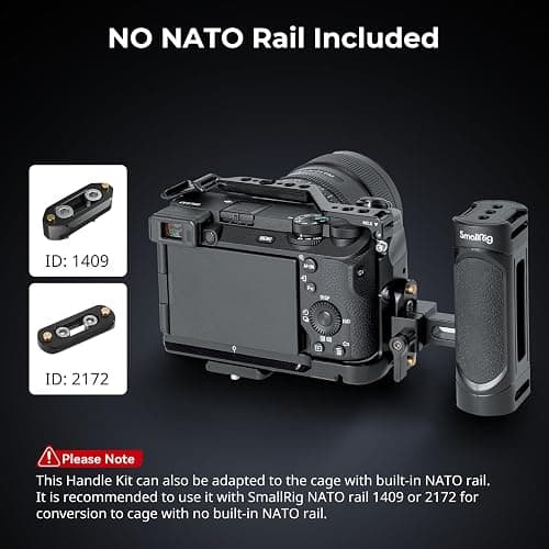SmallRig Mini Camera Side Handle with NATO and 1/4"-20 Screws Installation Options, for Left and Right Hand, with 1/4"-20 Threaded Holes, Wrist Strap Holes, Cold Shoe, Up and Down Adjustable thumbnail 7