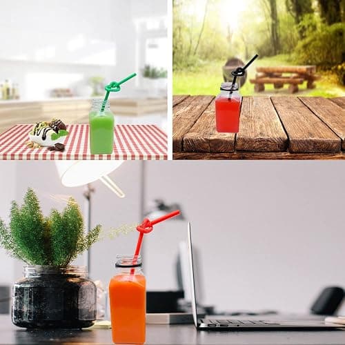 MYYZMY 3 Pcs 8 Ounce Plastic Juice Bottles, Reusable Bulk Beverage Containers for Juice, Milk and Other Beverages, White lid thumbnail 5