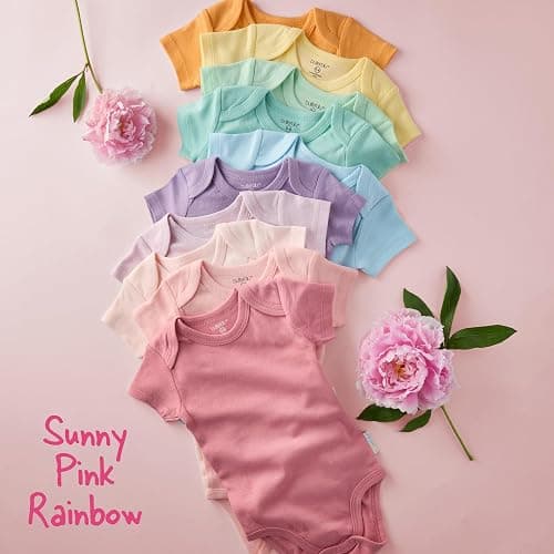 Butterblu Baby Avery 10-pack Short Sleeve Bodysuits​ 100% Organic Cotton for Baby Boys​ & Girls thumbnail 4