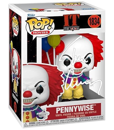 Tim Curry Pennywise #1834 (1990) It The Movie Facsimile Signed Reprint Laser Autographed Funko POP! Movies IT Figurine with Protector Case - Image 1