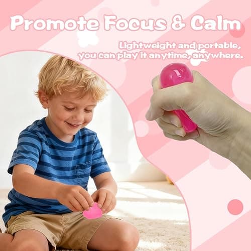 Gel-Filled Ice Cube Squishy Toy 1.38in/3.5cm for Kids Ages 3+ & Adults – Slow Rising Sensory Squeeze Cube, Mini Desk Fidget Toy for Party Favors & Classroom Rewards(Pink) thumbnail 7