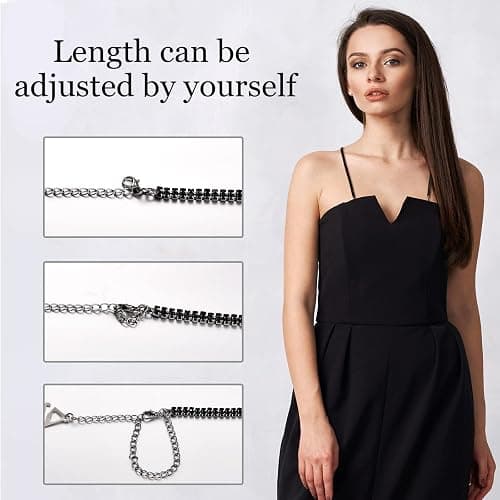 SATINIOR 3 Pairs Rhinestone Bra Straps, Crystal Lingerie Straps Tops Nonskid Adjustable Detachable Chain for Women Dress thumbnail 2