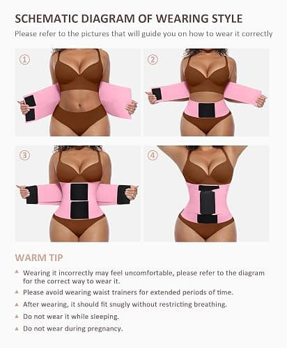 FeelinGirl Waist Trainer Belt Waist Cincher Trimmer Ab Belt Tummy Control Body Shaper with Triple Wrap Women and Men thumbnail 5