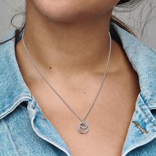 Pandora Family Always Encircled Pendant Necklace - Great Gift for Women - Adjustable Necklace with Lobster Clasp - Sterling Silver & Cubic Zirconia - 23.6", No Gift Box thumbnail 5