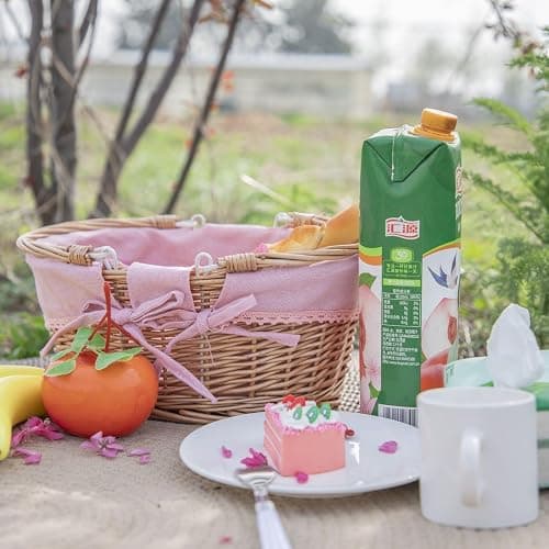 Small Wicker Basket with Removable Pink Liner, Willow Storage Basket for Gifts with Double Handles, Easter Basket,Wedding,Egg Gathering,Pink thumbnail 2