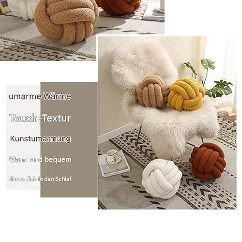 Knotenkissen & Knoten Deko - 22 Farben & 4 Größen - Aesthetic Kissen Ball Für Stilvolle Wohnaccessoires Und Moderne Deko-Ideen (Durchmesser 22CM,7) thumbnail 6
