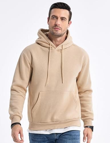 JMIERR Mens Casual Cotton Hooded Collar Drawstring Hoodies Pullover Sweatshirts Casual Long Sleeve Shirts thumbnail 8
