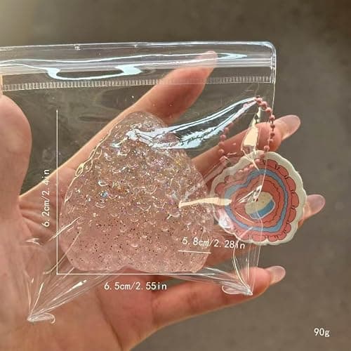 Handmade Strawberry Taba Squishy Toys, Cute Strawberry Squeeze Toys, Strawberry Squishies Fidget Toys, Big Taba Squishy Strawberry, Novelty Things Suitable for Office School (Glitter) thumbnail 4