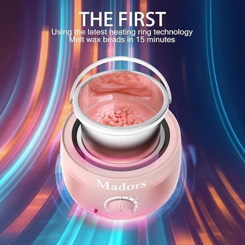 Madors Waxing Kit for Women Wax Kit for Hair Removal Intelligent Temperature Control Wax Machine with Hard Wax Beads (Pink) thumbnail 3