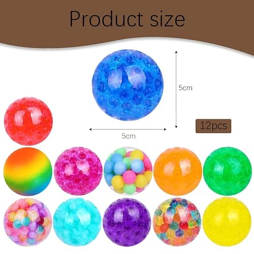 12pcs Random Stress Balls, Toys for Stress Relief, Squishy Balls for Home, School, Office, Anxiety Relief, Exercise Hand Flexibility thumbnail 2