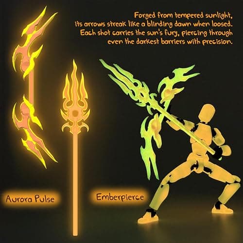 [6-PACK] Glowing Titan 13 Action Figure Set Already Assembled, T13 3D Printed Action Figures With Weapons Accessories T 13 Lucky Robo Dummy Nova 13 Action Figures, Figura de acción t13 (6-Colors) thumbnail 7