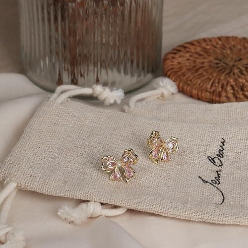 Jean Beau Pearl Flower Leaf Stud Earrings for Women Statement Cluster CZ Pearls Earring Gold Plated Sterling Silver Wedding Prom Birthday Fashion Jewelry Gift thumbnail 4