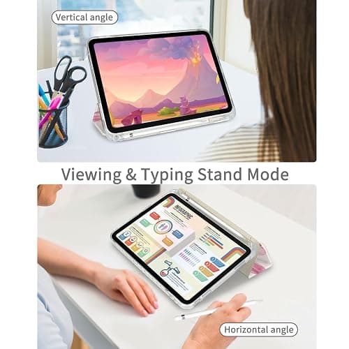 Fycyko Case for iPad (A16) 11th Generation 11 Inch 2025/iPad 10th Generation 10.9 Inch 2022, Aesthetics Flower Pattern Design with Pencil Holder Shockproof Protective Cover,Lily thumbnail 7