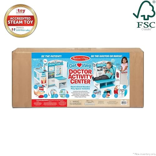 Melissa & Doug Wooden Get Well Doctor Activity Center - Waiting Room, Exam Room, Check-In Area - FSC Certified thumbnail 4