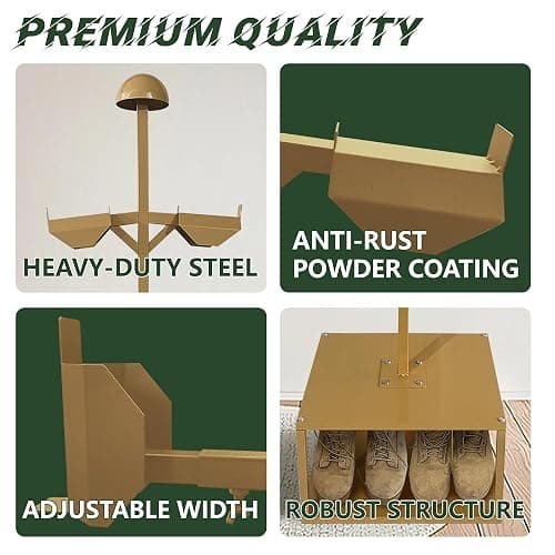 Montex Tactical Gear Stand Helmet Vest Belt Display Rack, Heavy Duty Tactical Vest Stand, Adjustable Military Gear Holder (5'11" Height Max), Body Armor Stand Hold Up to 120 lbs thumbnail 4