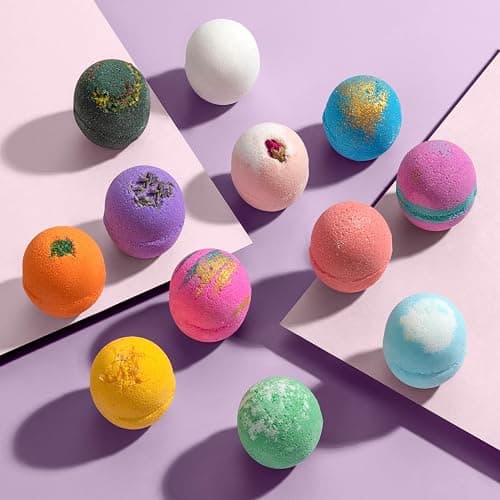 LifeAround2Angels Bath Bombs Gift Set 12 USA made Fizzies, Shea & Coco Butter Dry Skin Moisturize, Perfect for Bubble Spa Bath. Handmade Birthday Mothers day Gifts idea For Her/Him, wife, girlfriend thumbnail 6