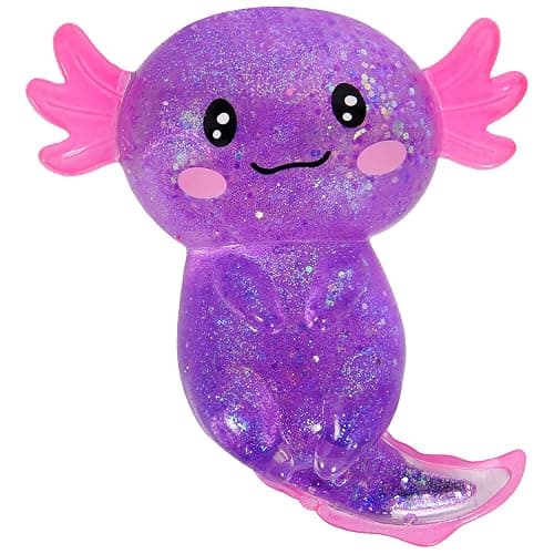 Axolotl Squishy Stress Ball, Soft TPR Slow Rising Squeeze Toy, Cute Axolotl Fidget Toy for Stress Relief, Anxiety Calming Sensory Toy for Kids Adults(Purple Long Tail Axolotl) thumbnail 8
