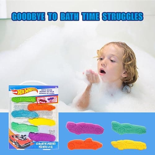 Hot Wheels 6 Piece Bath Bombs for Kids, Bubble Gum Scented, Bath Toys for Kids, Ages 3+, by Townley Girl thumbnail 5