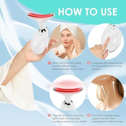 Facial Massager Face and Neck, Face 𝖲 culpting Wand Tool with 7 Color - Birthday, Christmas, Mothers Day, Valentines Day Gifts for Her Women Mom Best Friend Wife Teacher (White) thumbnail 3