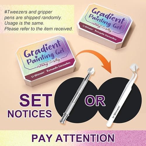 U-Shinein Gradient Painting Gel, 12 Bright Colors Ombre Gel Nail Polish with 100Pcs Nail Sponges &Tweezer for Pigment Pat Nails Aura Nails French Manicure Soak Off UV Set Solar Flare Palette​ thumbnail 9