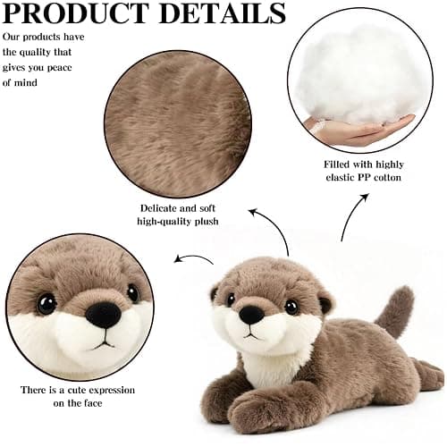 Brown Otter Stuffed Animal – Cute Otter Plush Toy for Kids & Adults – Birthday Surprise & Room Decor –A Cuddly Companion for Everyday hugs and Bedtime thumbnail 5