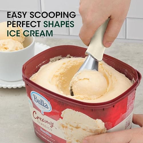 Beneno Heavy Duty Ice Cream Scoop - Upgraded Anti-Fracture Design, Comfortable Grip Long Handle, Effortless Scooping & Dishwasher Safe, Cream thumbnail 4